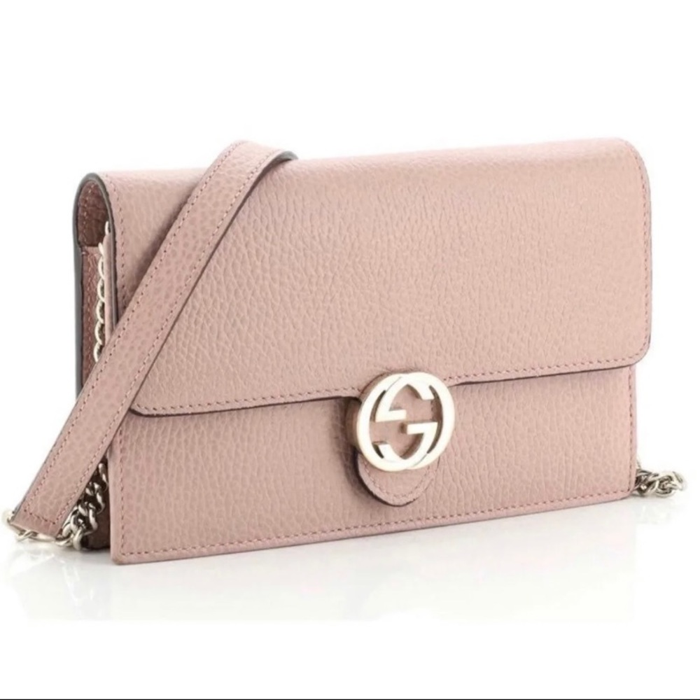 GUCCI Interlock G Logo Leather Mini Crossbody Shoulder Clutch HandBag NWT $1450